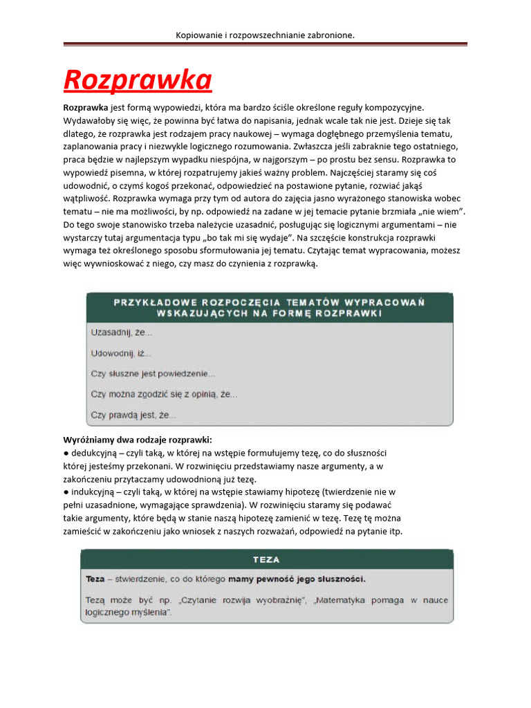 Jak Pisać Rozprawkę | PDF
