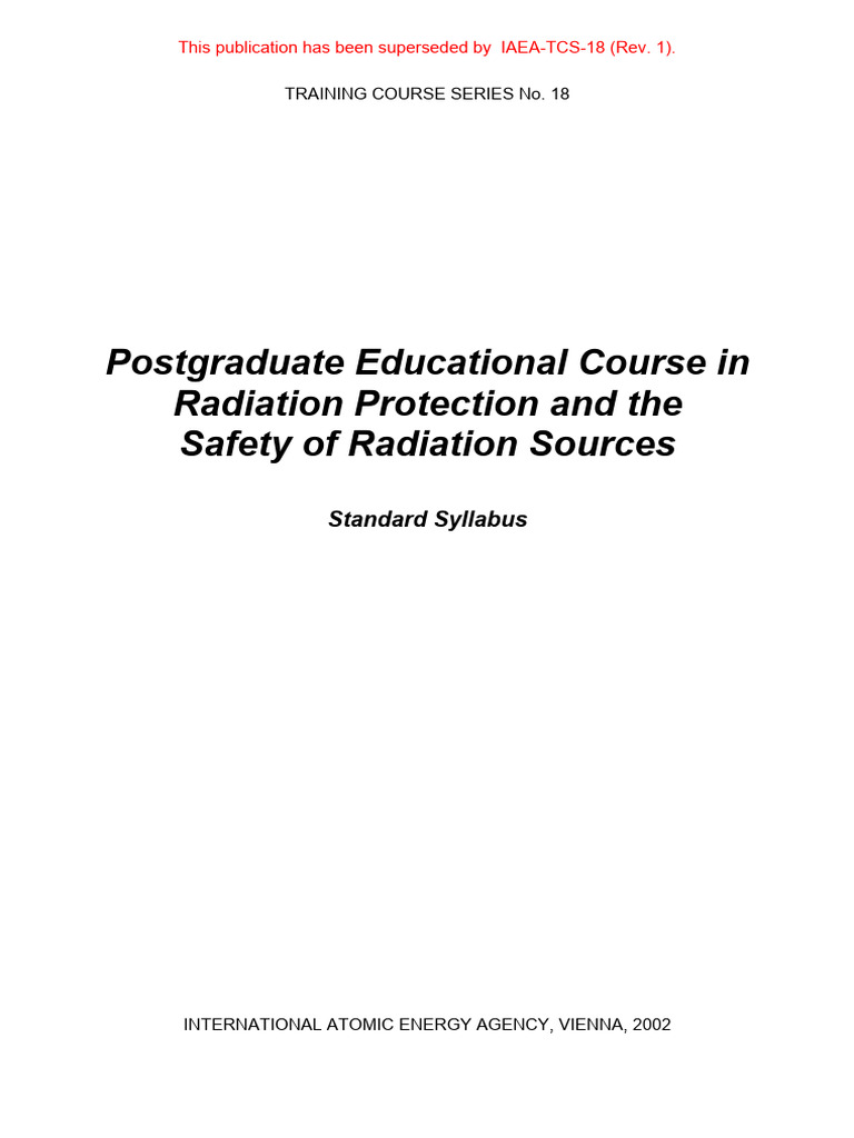 TCS18 Radiation Protection and The Safety of Radiation Sources PDF