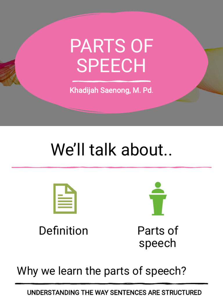 PARTS OF SPEECH DEFINITIONS PDF visual data 2