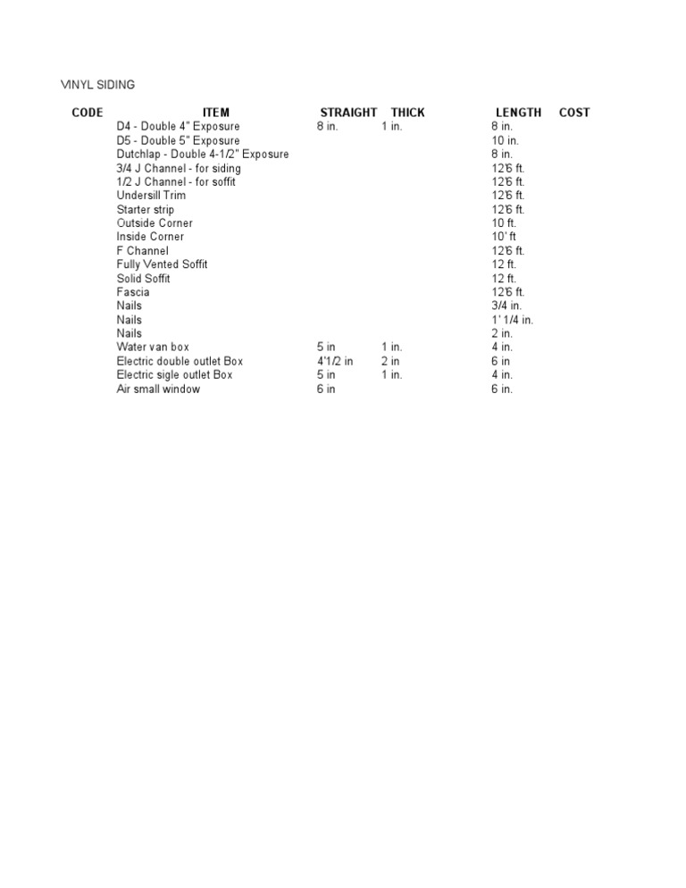 Siding List | PDF