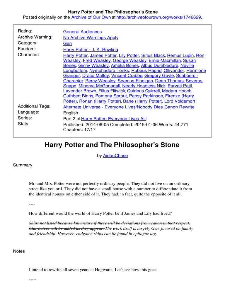Harry Potter and The PDF Fantasy Fantasy Worlds