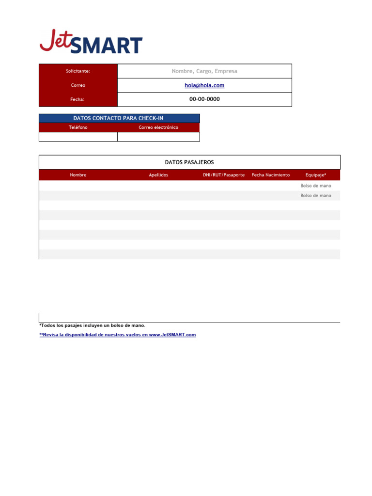 Solicitud de Pasajes y Check-In | PDF
