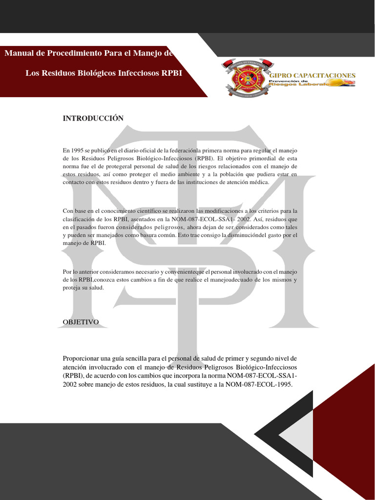 Manual Rpbi | PDF | Residuos | Infección