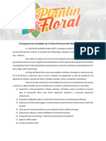Fiesta Provincial Del Plantín Floral 2023 - Cronograma