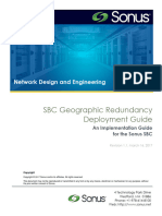SBC Geographic Redundancy Deployment Guide