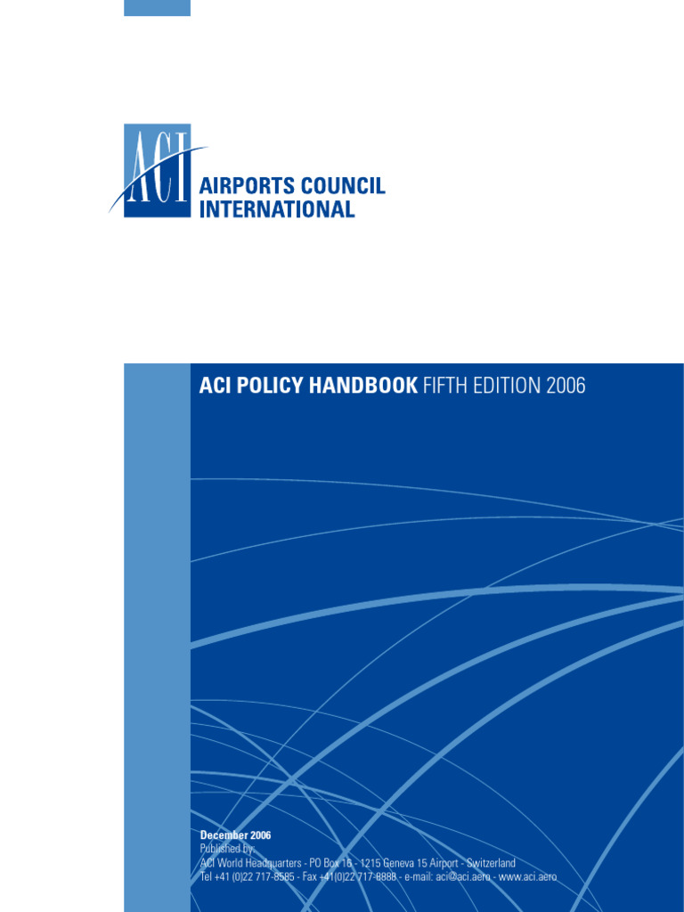 ACI Policy Handbook 2006 Edition | PDF | Airport | Airlines