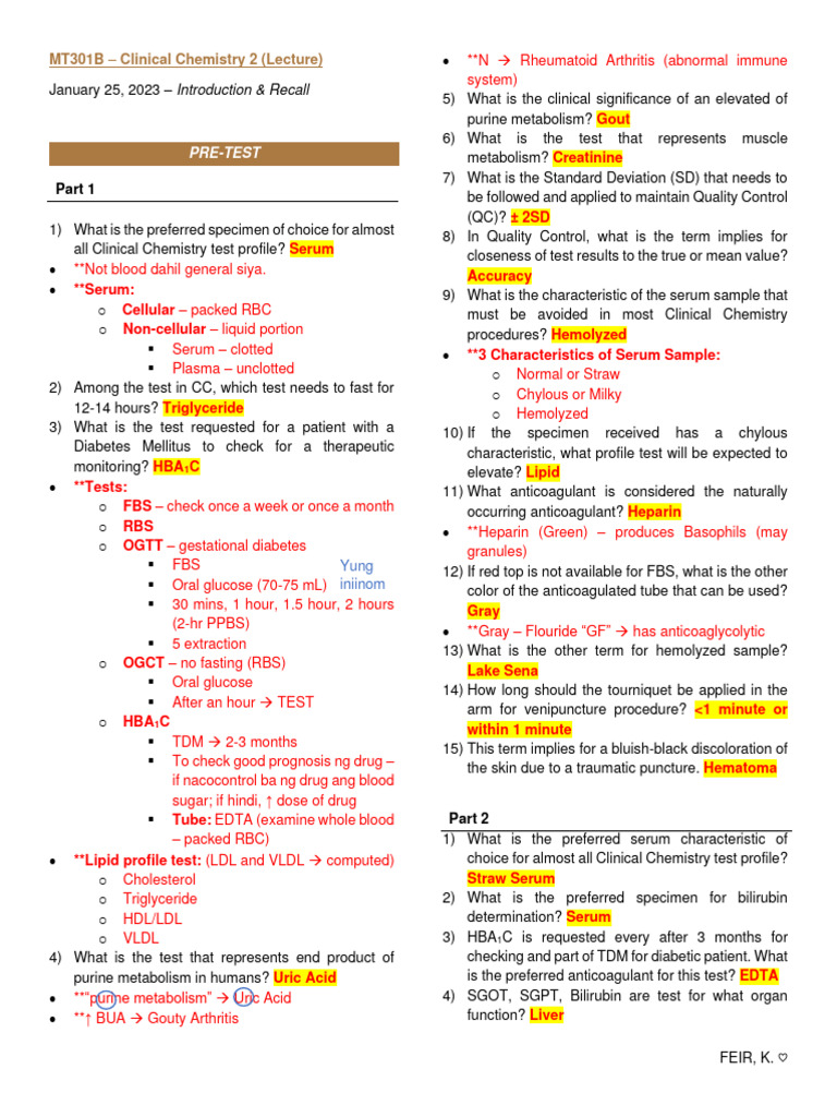 Clinical Chemistry Overview and Tests | PDF | Carbohydrates | Glucose