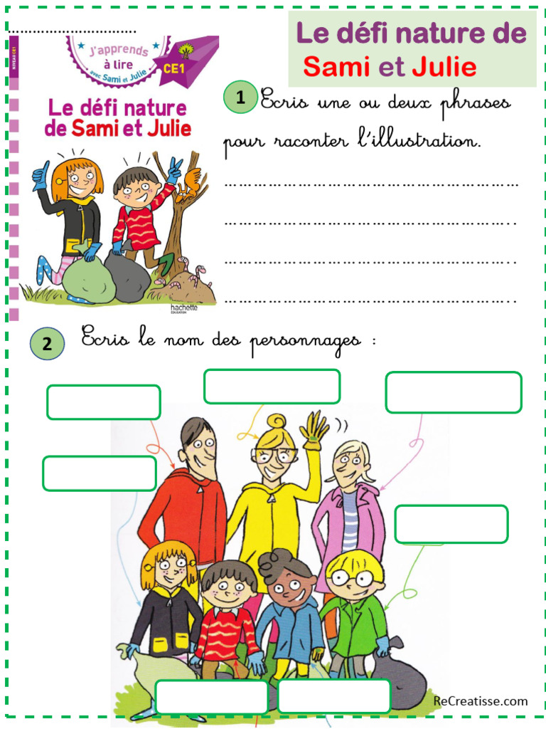 Questionnaire sur le défi nature de Sami et Julie | PDF