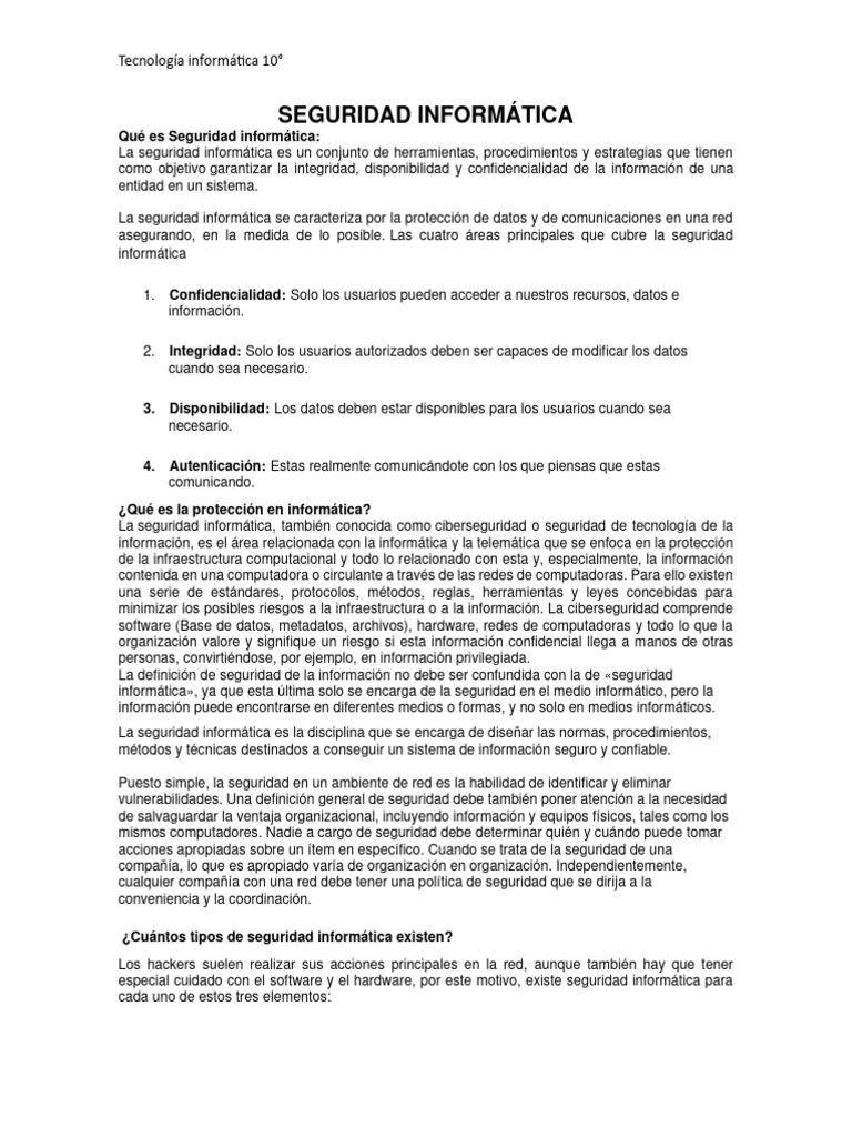 Guía de Seguridad Informática Esencial | PDF | Seguridad | La seguridad ...