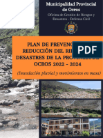 Plan de Prevencion y Reduccion Del Riesgo de Desastres Del Distrito de La Provincia de Ocros 2022 2024 Inundacion Pluvial y Movimientos en Masa