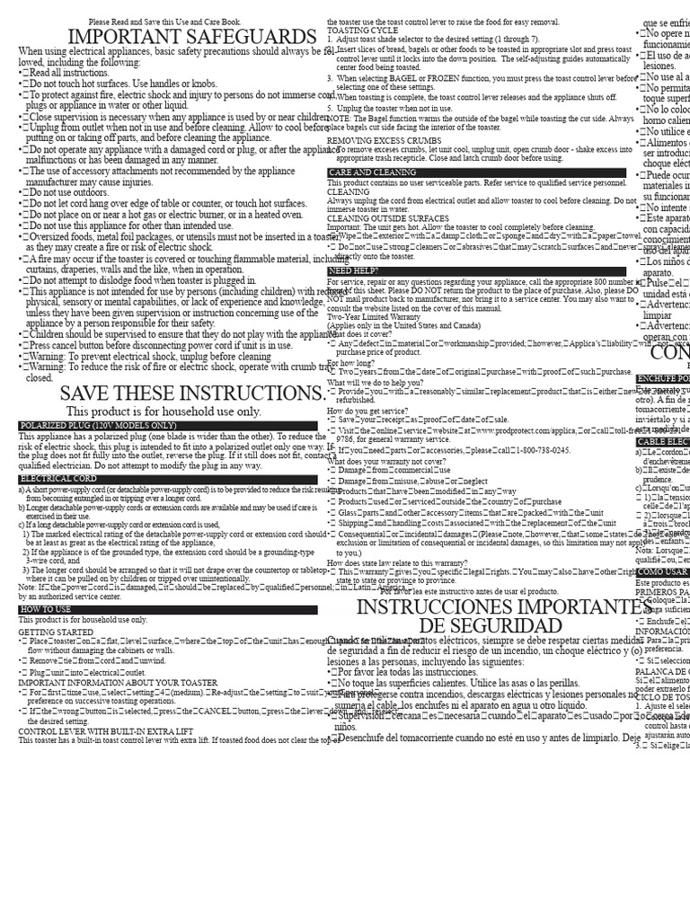 User Manual Black & Decker TR1278B (English 2 Pages) PDF