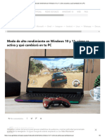 Modo de Alto Rendimiento en Windows 10 y 11 - Cómo Se Activa y Qué Cambiará en Tu PC
