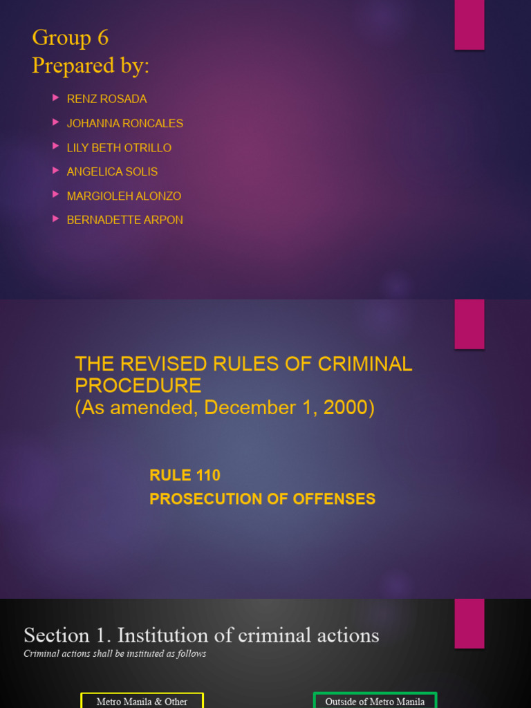 Rule 110 criminal procedure pdf