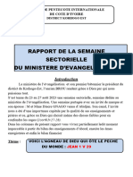 Semaine Sectorielle Du Ministère D'évangelisation