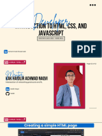 Developer: Introduction To HTML, CSS, and Javascript