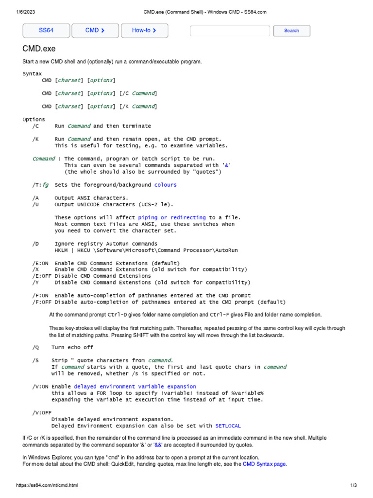 Cmd exe command shell windows cmd pdf
