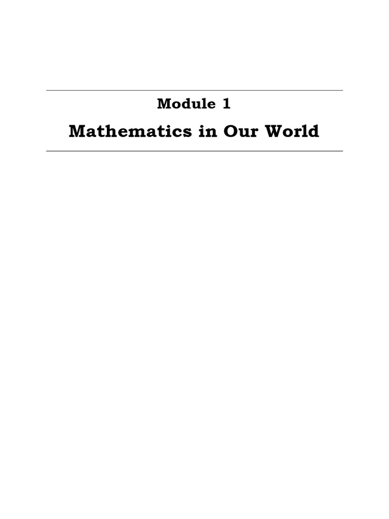 Module 1 mathematics in our world pdf