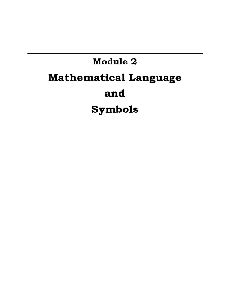 Module 2 Mathematical Language and Symbols | PDF | Function ...