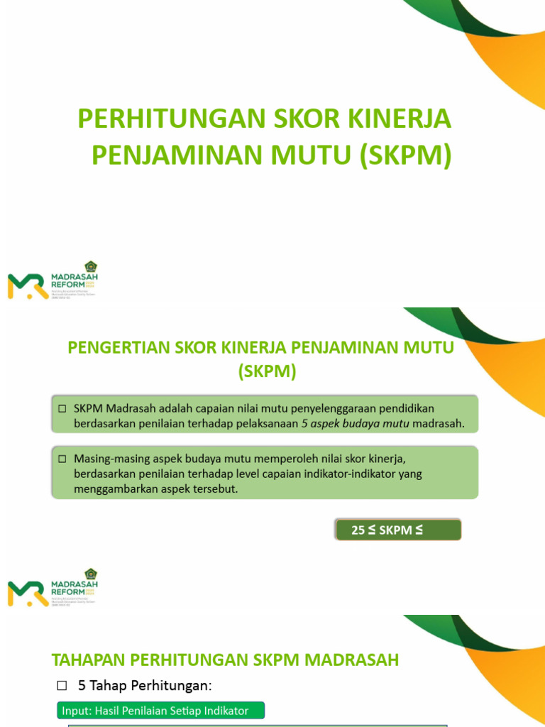Perhitungan Skor Kinerja Penjamin Mutu | PDF