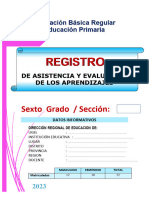 Registro de Asistencia Sexto Grado