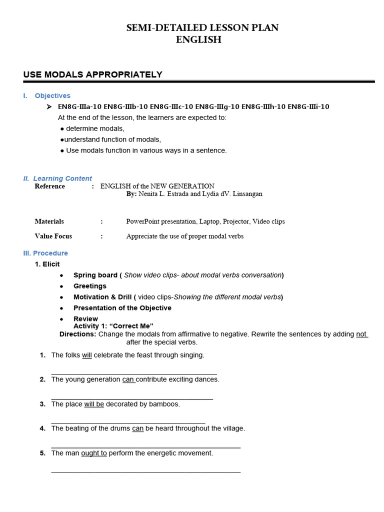 Lesson Plan Pdf Dances