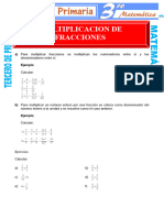 Multiplicacion de Fracciones para Tercero de Primaria