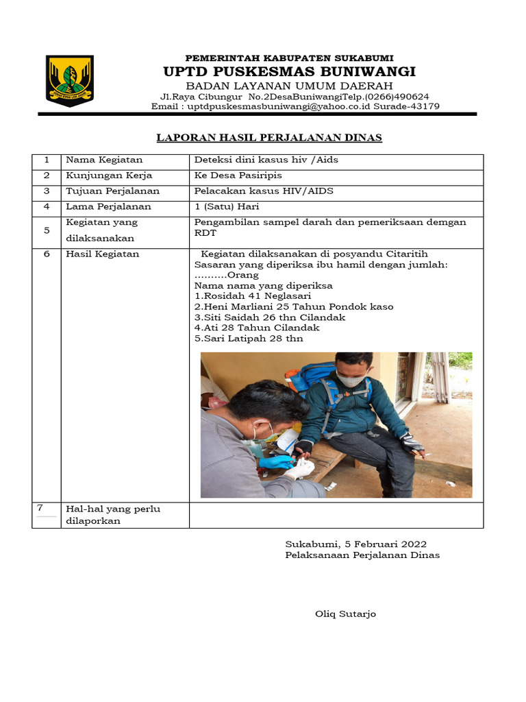 Format Laporan Hasil Kegiatan Spj Bok Hiv 02 Pdf