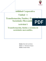 Transformación, Fusión y Escisión de Sociedades Mercantiles.