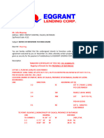 Notice of Intent To Foreclosure