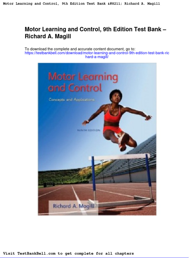 Motor Learning and Control 9th Edition Test Bank Richard A Magill Full