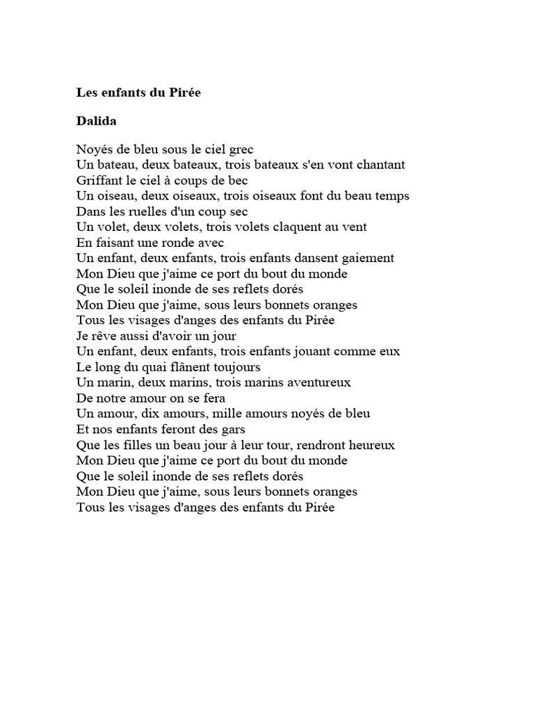 Les Enfants Du Pirée PDF