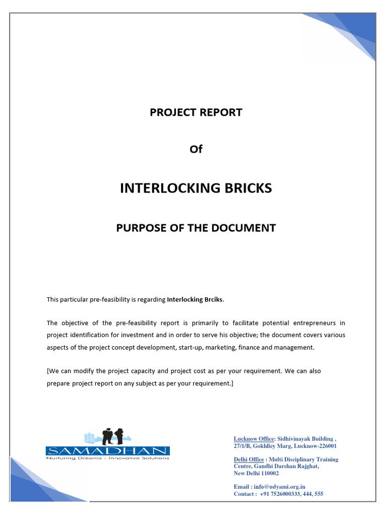 Interlocking Bricks Project Report | PDF