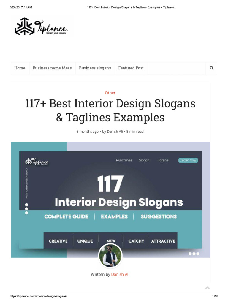 117+ Best Interior Design Slogans & Taglines Examples Tiplance PDF