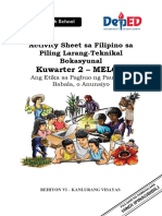 LAS SHS - Filipino Sa Piling Larang - TVL - Q2 - MELC 4