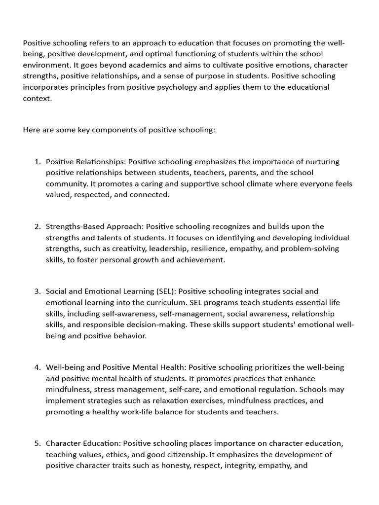 Positive Schooling And Positive Parenting Pdf Parenting Mindfulness