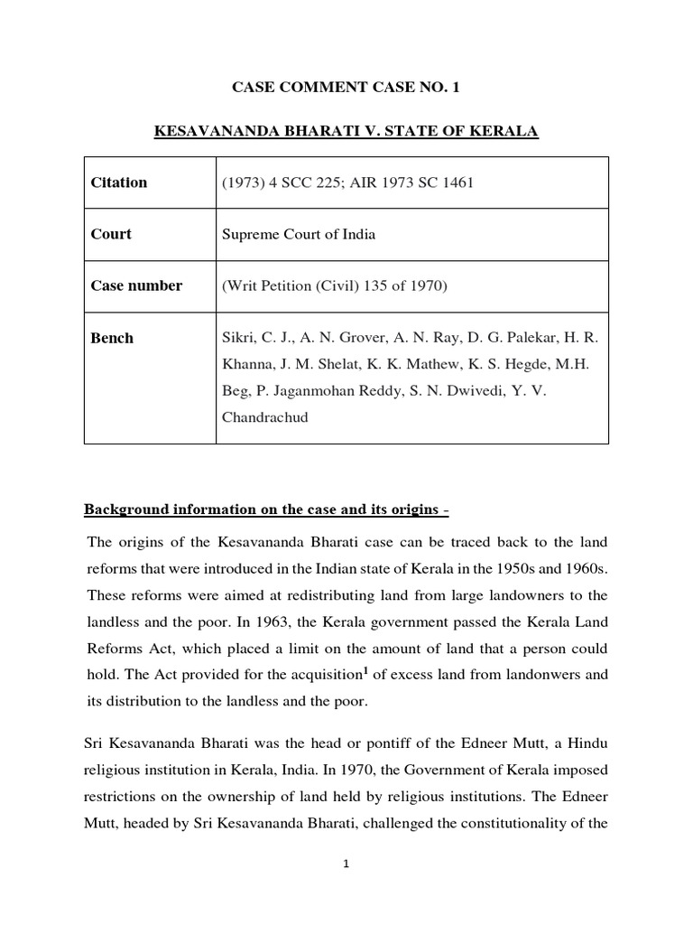 Case Comment Final PDF Constitutional Law Common Law