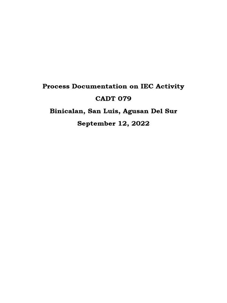 IEC Process for CADT 079 Development | PDF | Social Science
