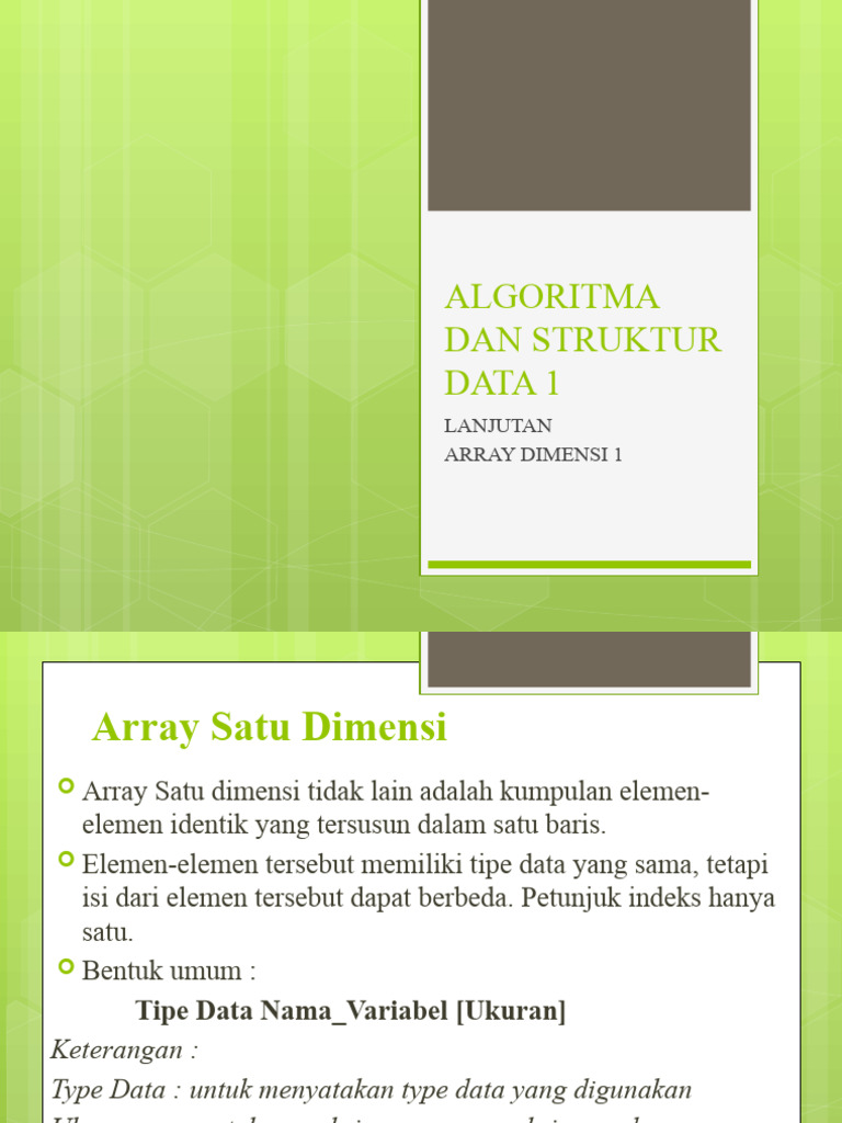 Pertemuan 4 Array Dimensi 1 | PDF