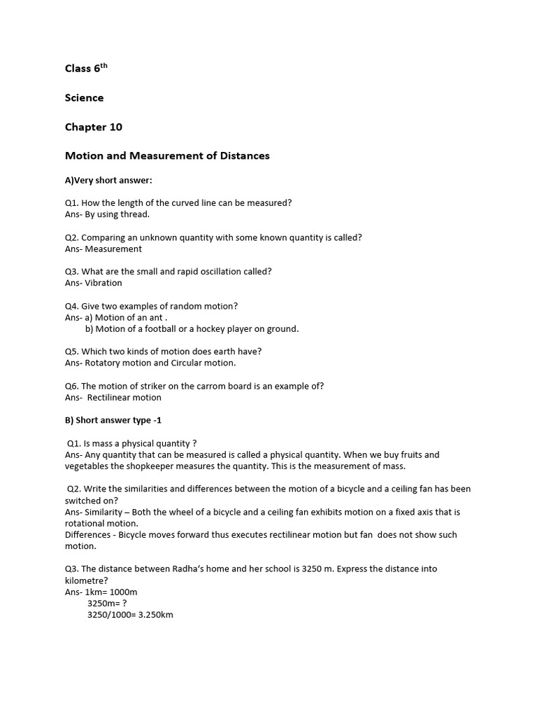 Class 6th Science Ch-10 Notes | PDF