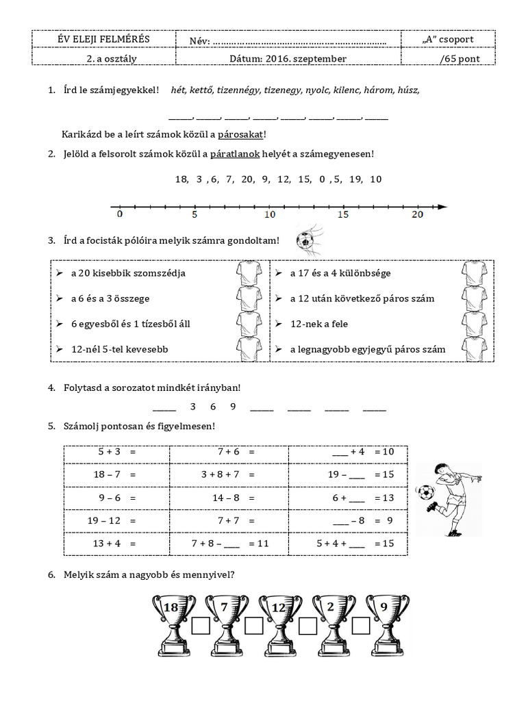 ÉV ELEJI FELMÉRÉS 2.o. | PDF