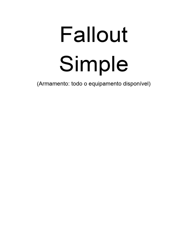 Fallout Simple - Armamento | PDF | Armas de fogo | Pistola