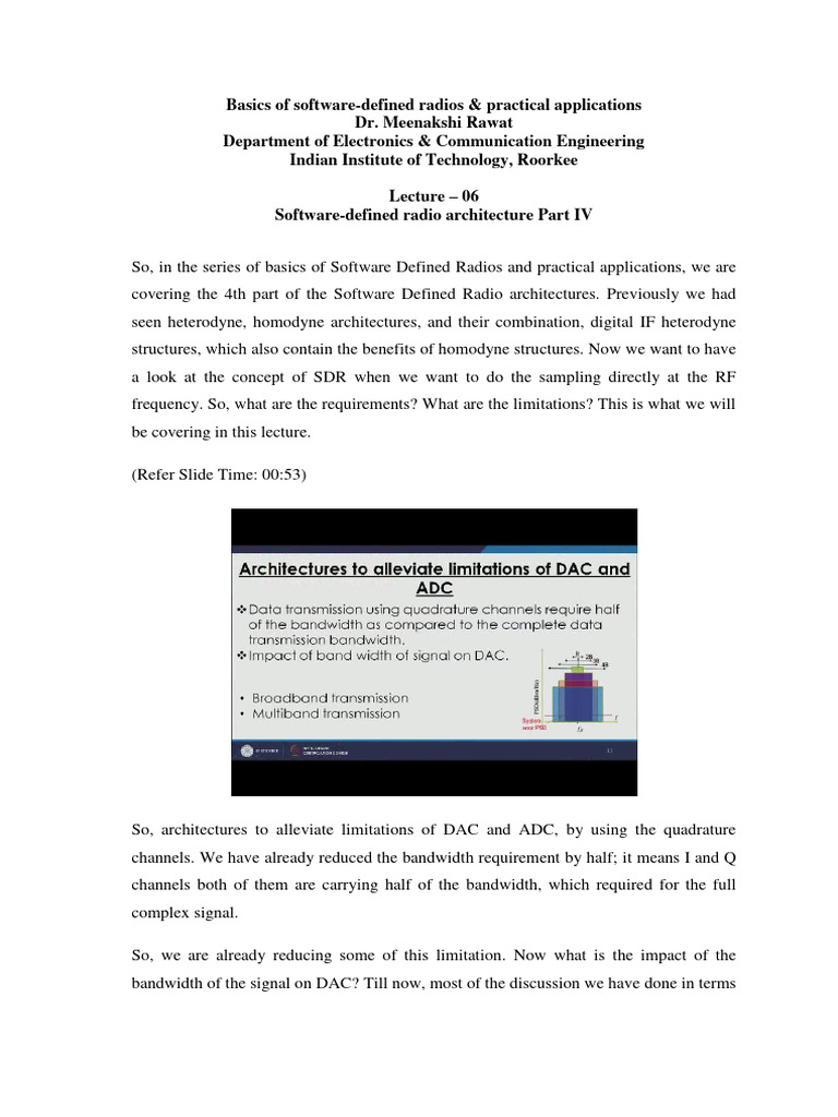 SDR Architecture & Sampling Basics | PDF | Science & Mathematics