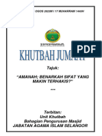 Selangor, Khutbah Jumaat 04.08.2023 (Rumi) Amanah Benarkah Sifat Yang Semakin Terhakis