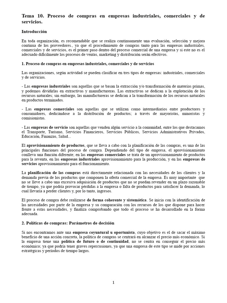 Proceso de Compras en Empresas Industriales | PDF | Obtención | Business
