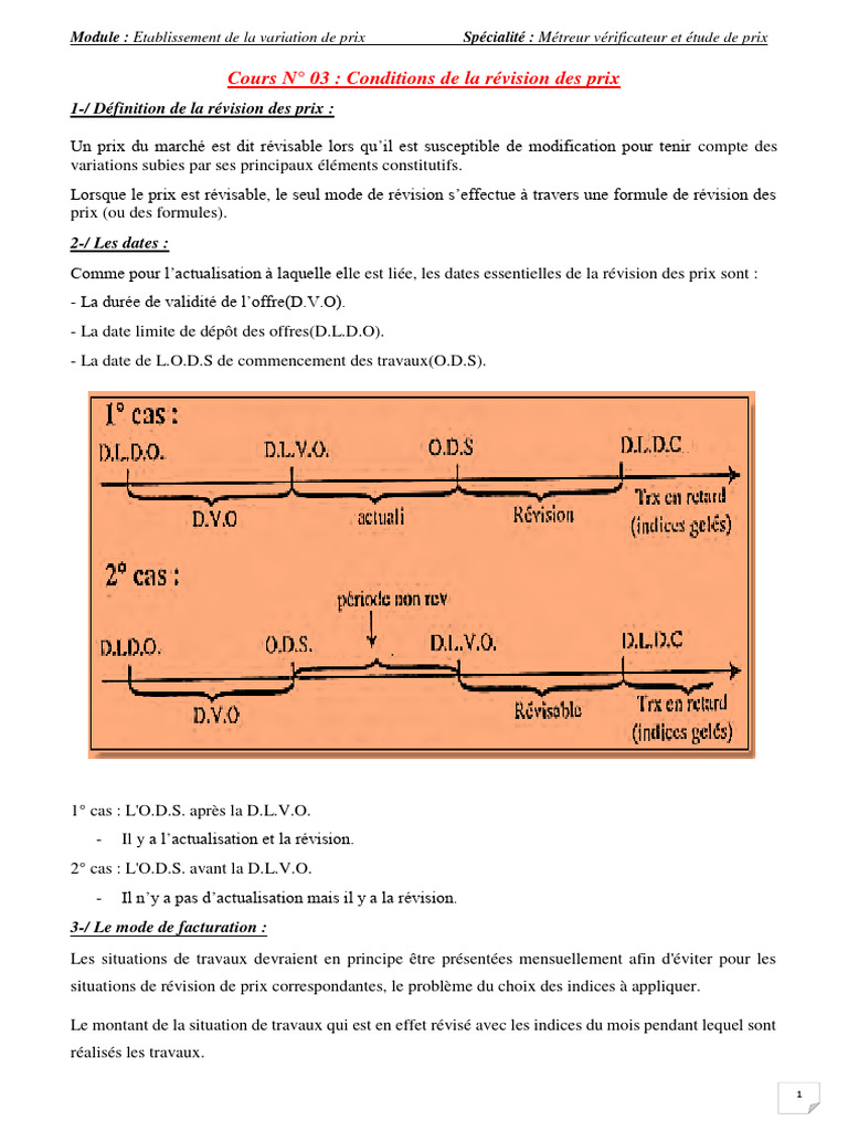 Révision des prix en marchés publics | PDF