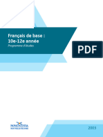 Français de Base 10-12 Secondaire Guide (2003)