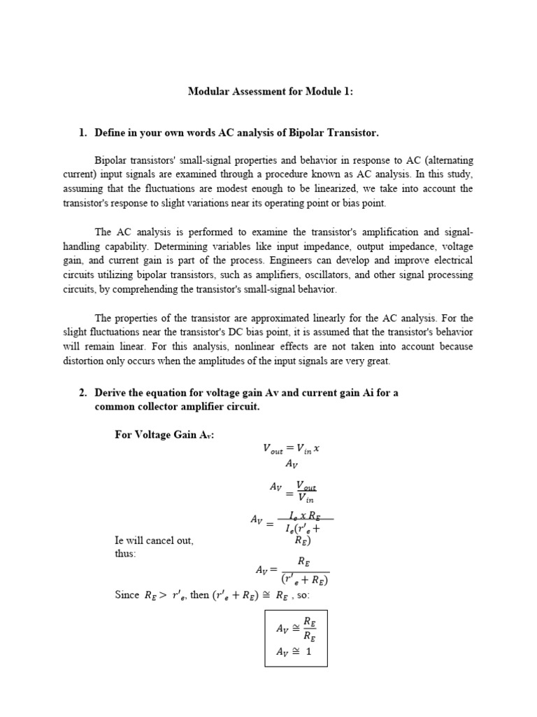 Assessment 1 - Ac Analysis | PDF
