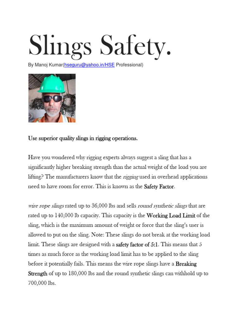 Slings Safety Pdf