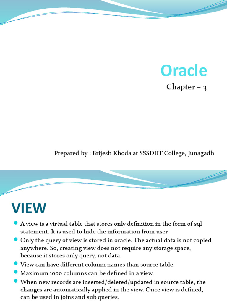 ORACLE ch-3&4-1 | PDF