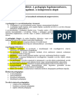 A Pedagógia Területei. A Pedagógia Fogalomrendszere, Sajátosságai, Alapfogalmai. A Kompetencia Alapú Pedagógia.